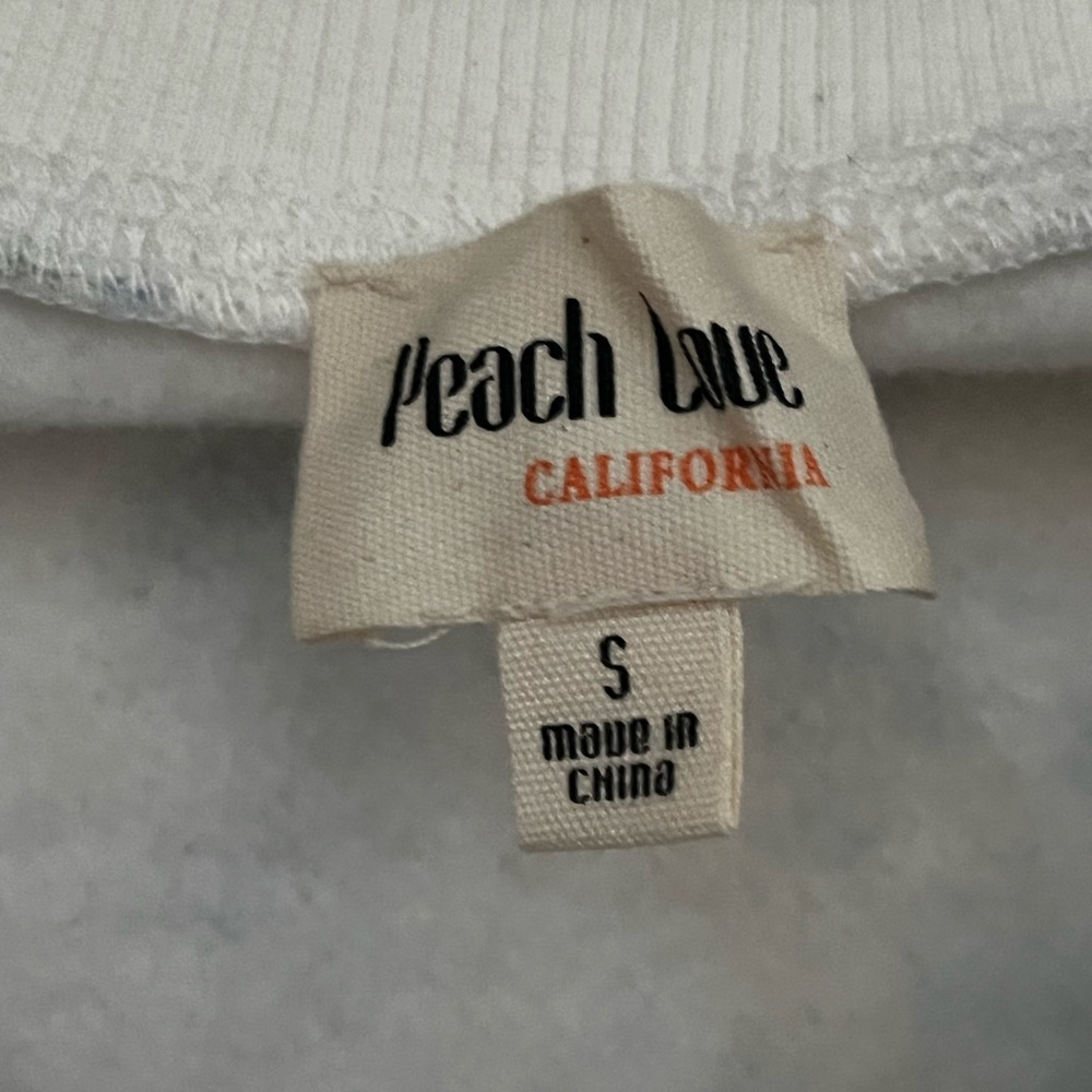 NWOT - Peach Love California - Light Blue Floral Fleece Sweatshirt -Womans Small - Picture 4 of 5